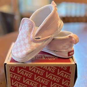 EUC Vans Pink Checkerboard Crib Shoes